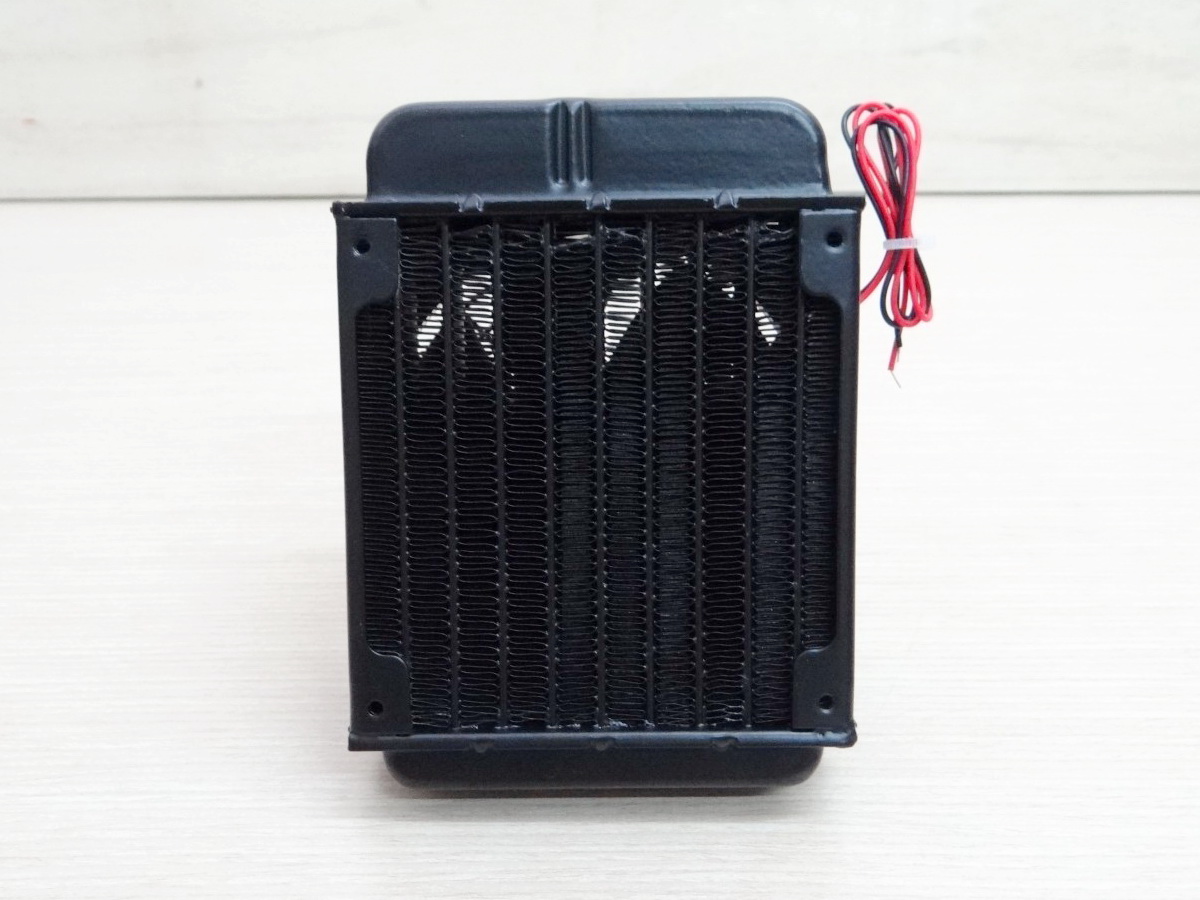90mm Aluminum Radiator Water Cooling 10 Tube Heat Exchanger (หัวจุก 10mm) + 1 Fan 12V DC