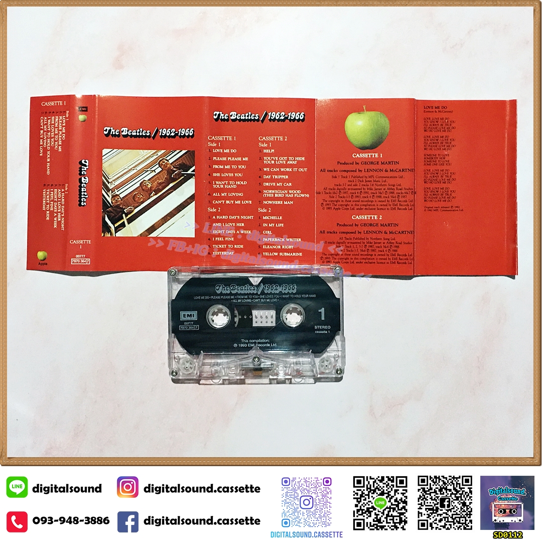 ⚠️ม้วนมีรอยแตก ขายเทปเพลง เทปคาสเซ็ท THE BEATLES อัลบั้ม The Beatles 1962-1966