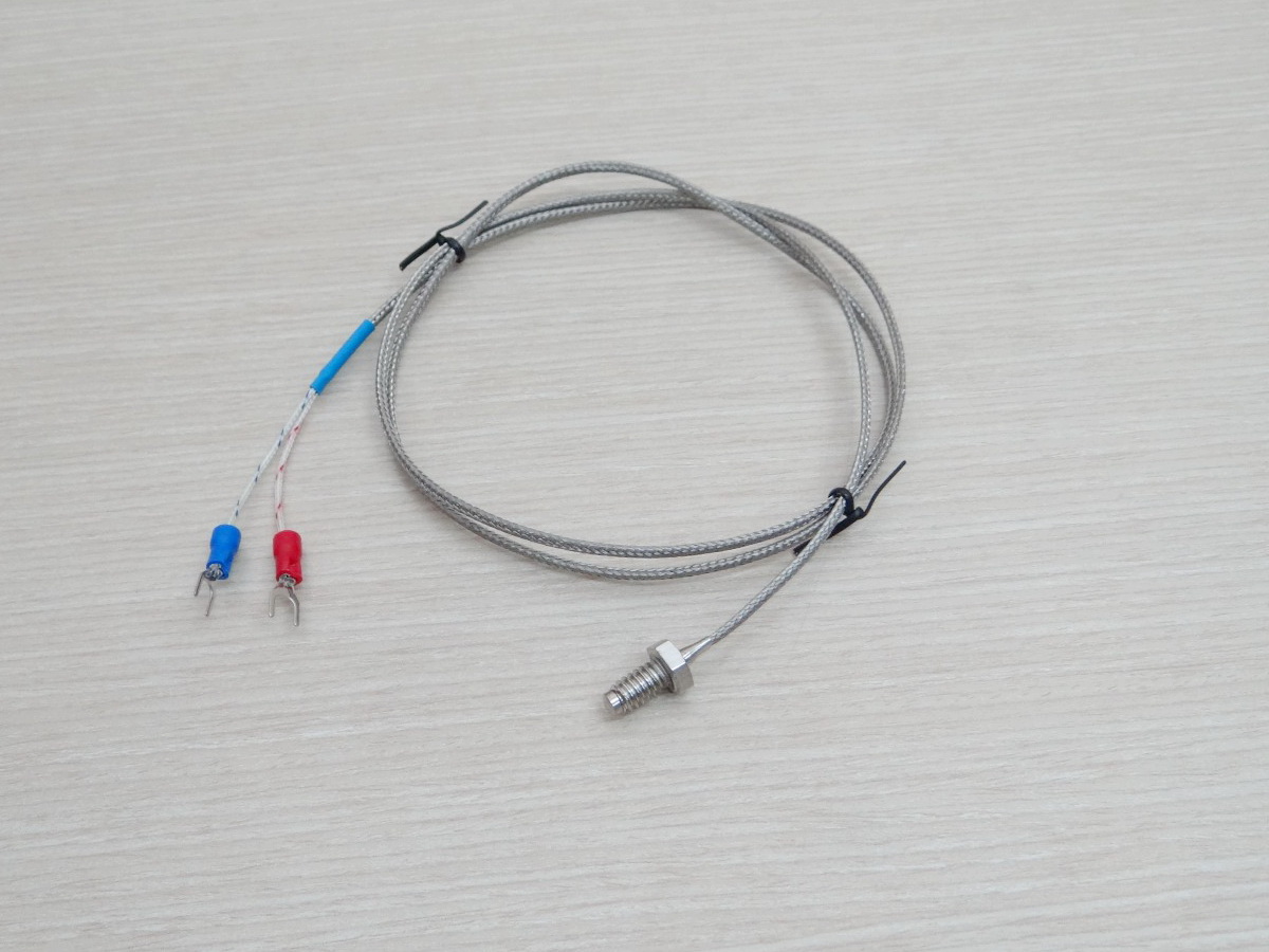 1M Cable หัวเกลียว M6x1.25 K Type Thermocouple 0-400C Sensor Probe