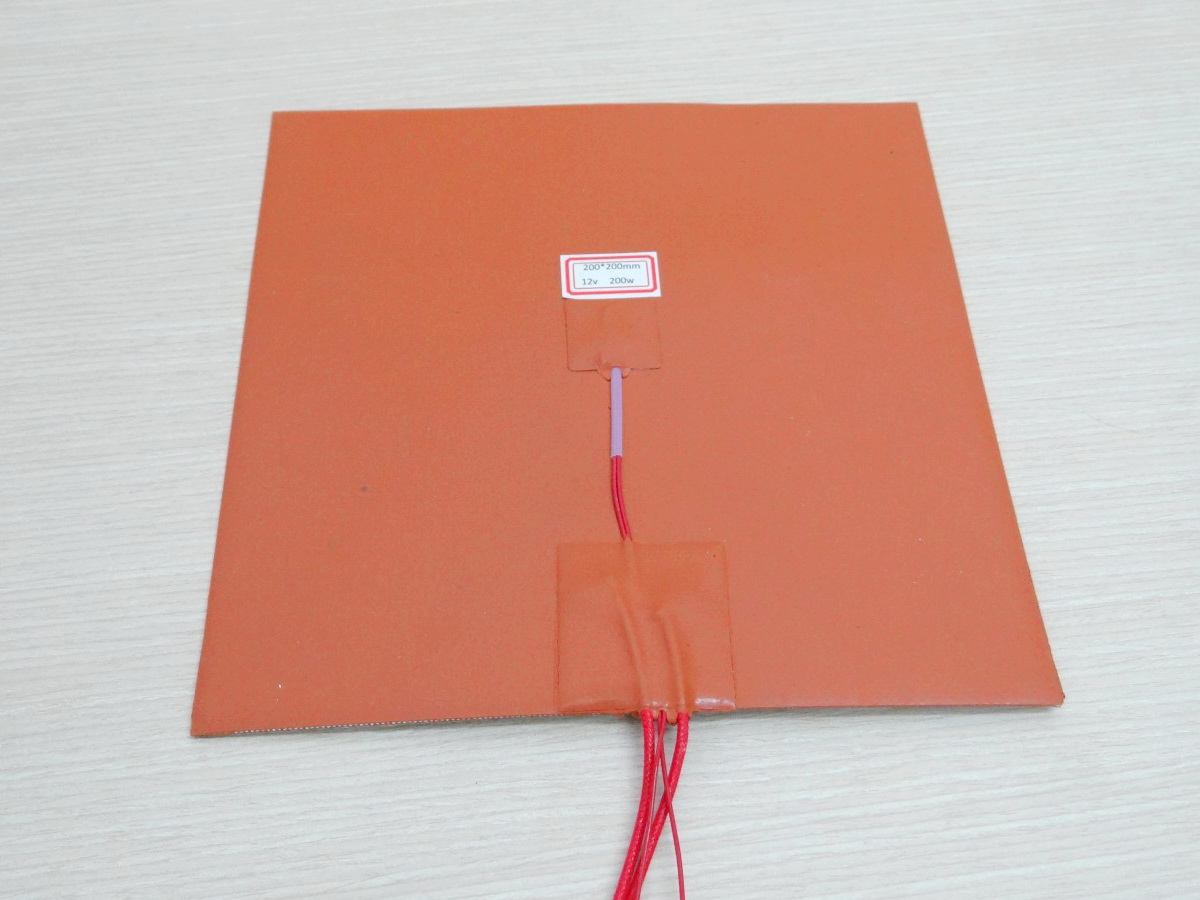 Silicone Heating Pad 200x200 mm 12V 200W + NTC 100K 3950