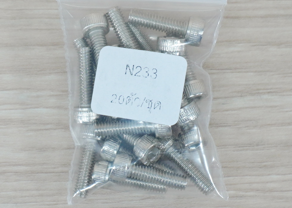 Hex Socket Cap Screw M4x14mm Nickel-plated (20ตัว/ถุง)
