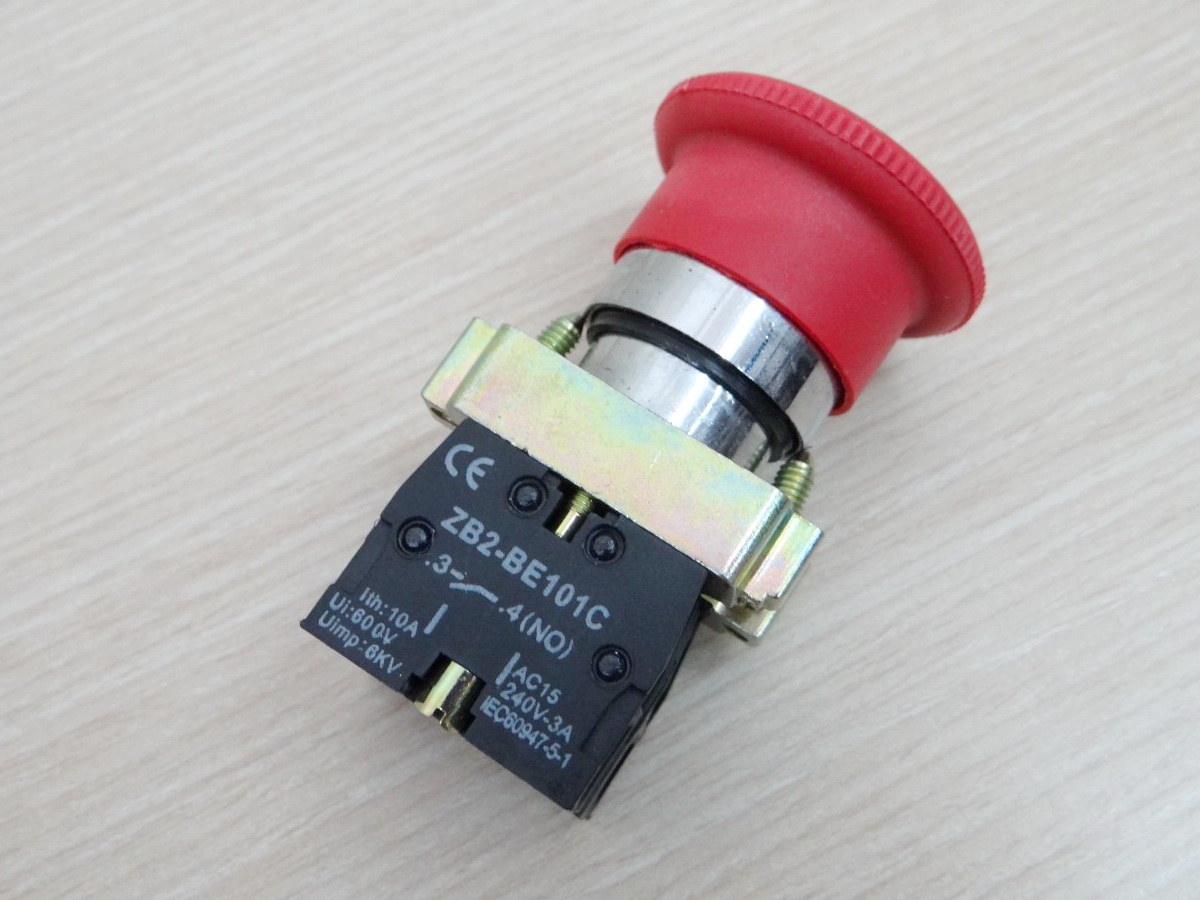 XB2-BS545 Contact Twist Reset Emergency Stop Push Button Switch 22mm 1NC/1NO