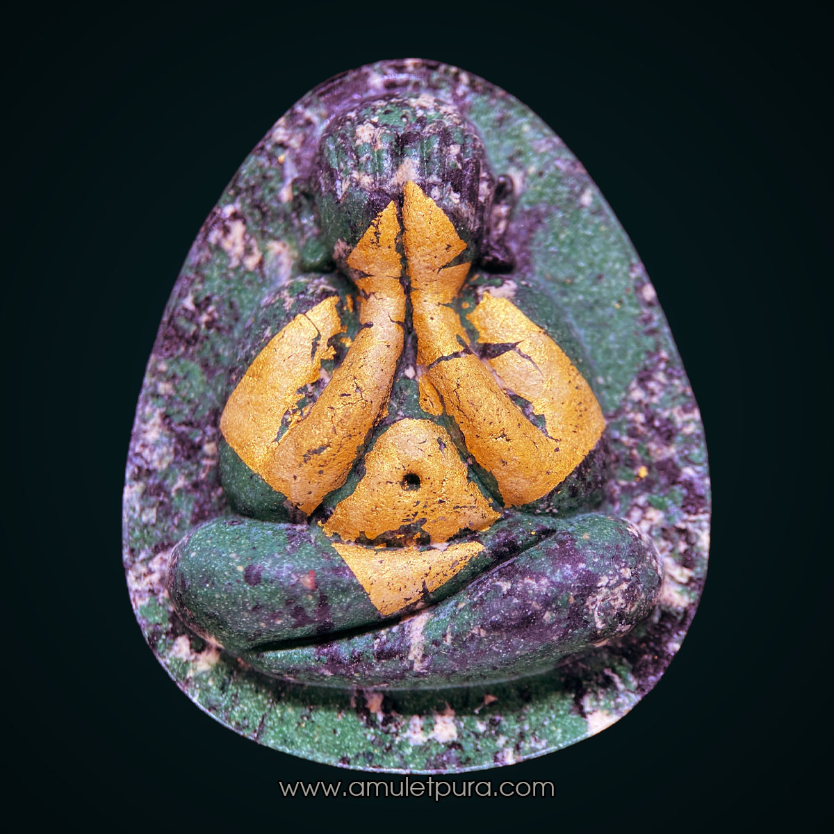 พระปิดตาจัมโบ้ 1 (เนื้อก้นครก หน้าปิดแผ่นทองคำแท้) ปี67 วัดโพธิ์ศรีสะอาดแกแปะ จ.กาฬสินธุ์ (มีโค้ด หมายเลข 69) หลวงปู่ศิลาอธิฐานจิต