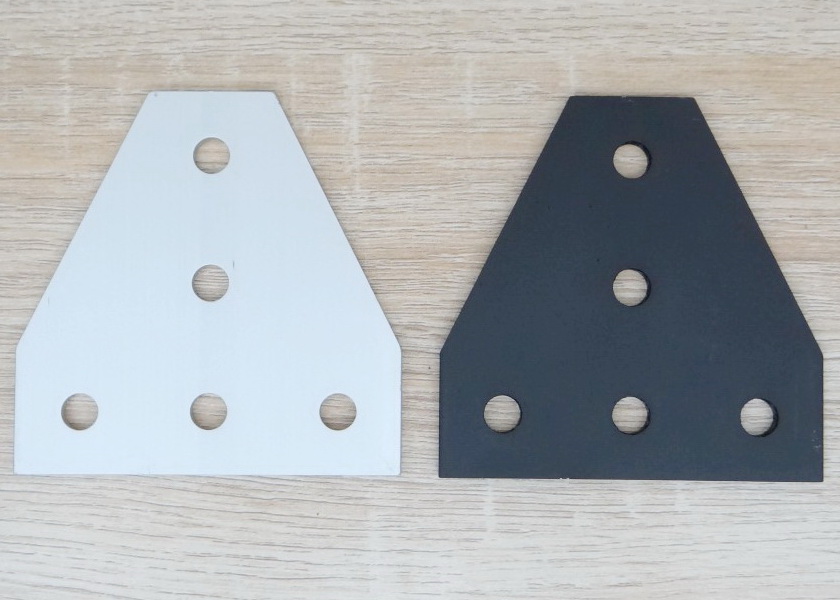 Black T-90 degree joint plate 5-Hole สำหรับ Series 30 Alu Profile