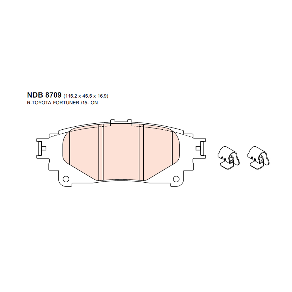 ผ้าเบรค Nexzter MuSpec - Fortuner ปี 15-24 (หลัง)