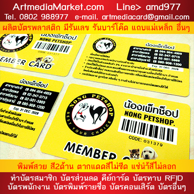 ตัวอย่างบัตร Pvc Card Plastic Card