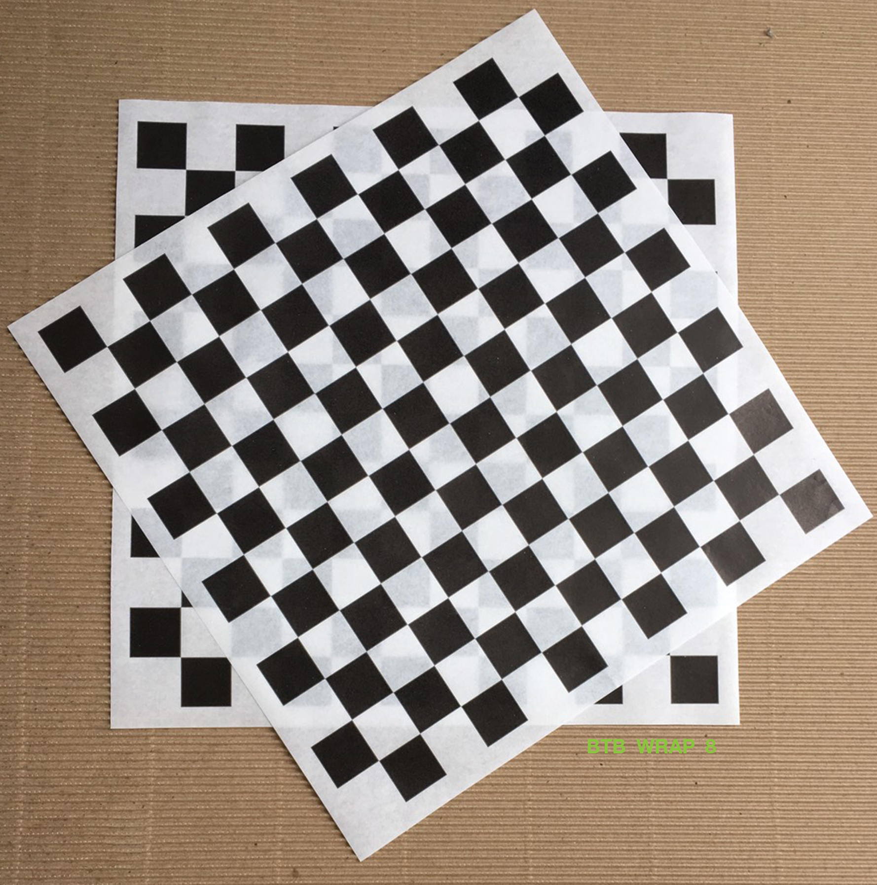 กระดาษห่อเบอร์เกอร์,แซนด์วิช,ขนม,กระดาษห่ออาหาร, ฟู้ดเกรด เคลือบ PE แพ็คละ 100 ใบ BTB WRAP 8