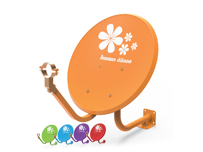 จานดาวเทียมปิคนิค KU-Band 35cm ยี่ห้อ Thaisat รุ่น WallType ราคา 350 บาท