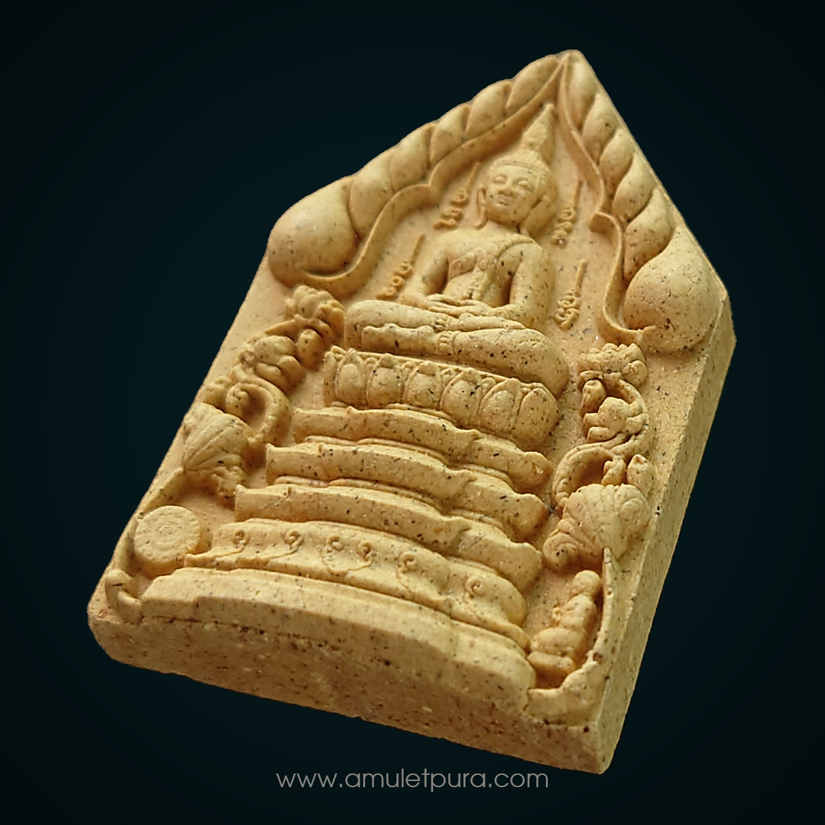 พระพุทธเจริญทรัพย์ (เนื้อรวมผงว่านผงพุทธคุณ) ปี66 หลวงปู่มหาศิลา สิริจันโท เมตตาอธิษฐานจิตปลุกเสกเดี่ยว (มีโค้ด หมายเลข 1729)