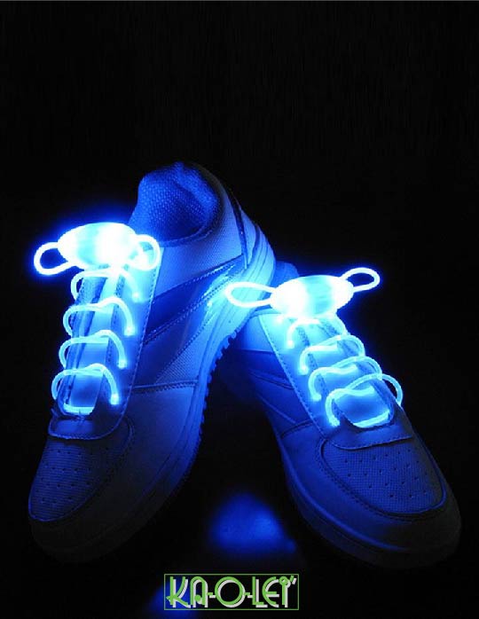 เชือกรองเท้า LED เรืองแสง : ไฟสีน้ำเงิน-แดง