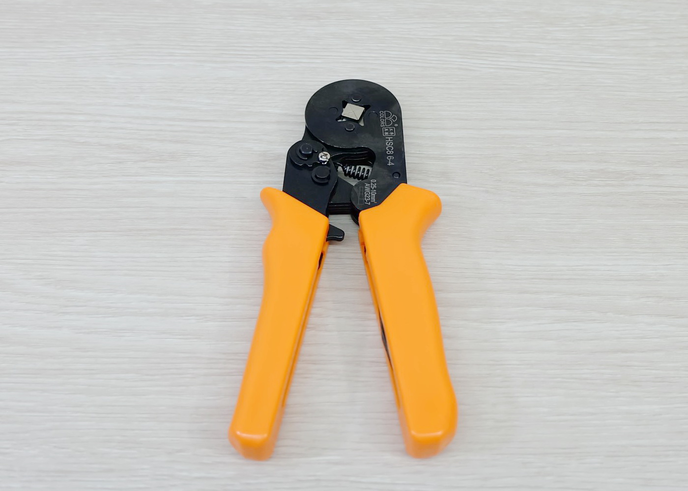 HSC8 6-4 คีมเข้าหัวสายไฟ 0.25-10 mm Tubular Terminal Crimper 23-7AWG