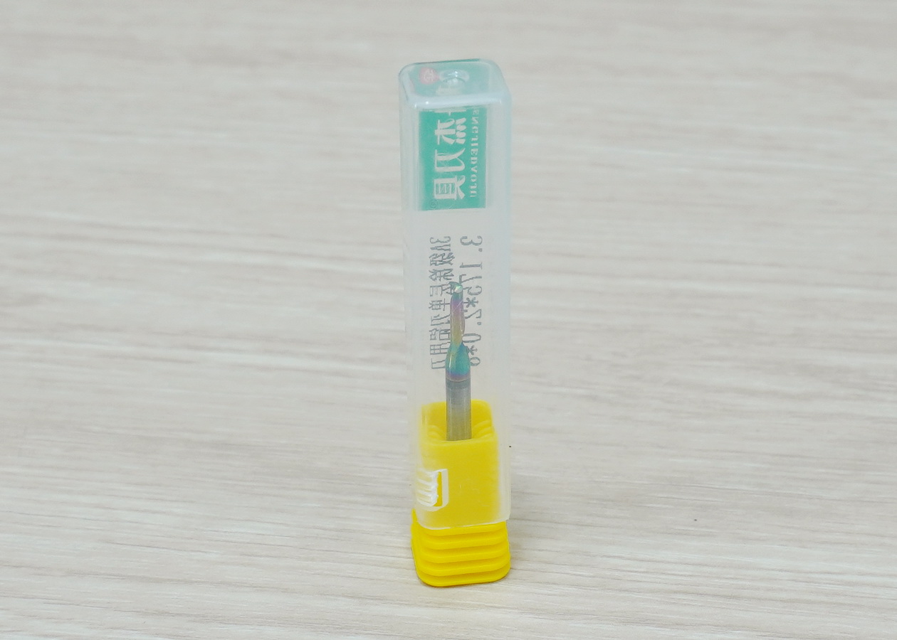 [เกรด 3A] - Single Flute DLC Coating 3.175x2x8 High Efficiency End Mill, Shank 3.175mm