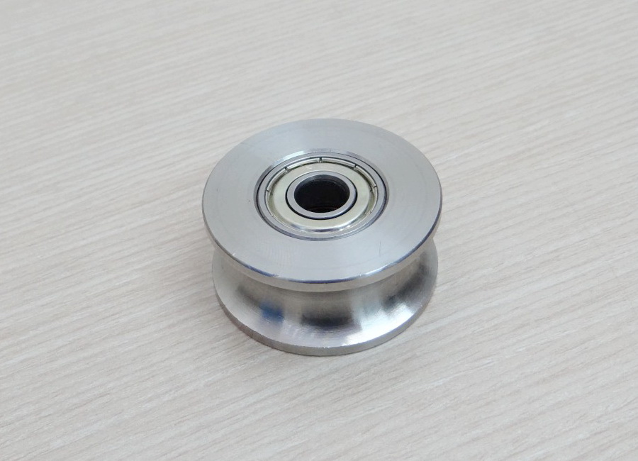 304 stainless steel 16mm U groove type ball bearing roller wheel Bore 10mm