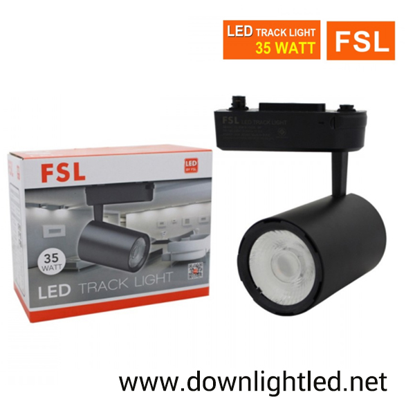 โคมไฟแทรคไลท์ LED 35w หน้ากลมสีดำ (แสงส้ม)