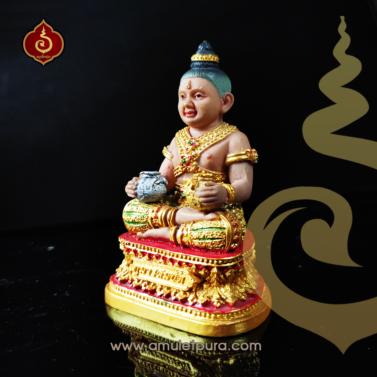 กุมารทองสมบัติ (ไฟเบอร์กลาส ขนาดบูชา 2 นิ้ว ใต้ฐานอุดผง) ปี52 หลวงพี่น้ำฝน วัดไผ่ล้อม จ.นครปฐม (หมายเลข 444)