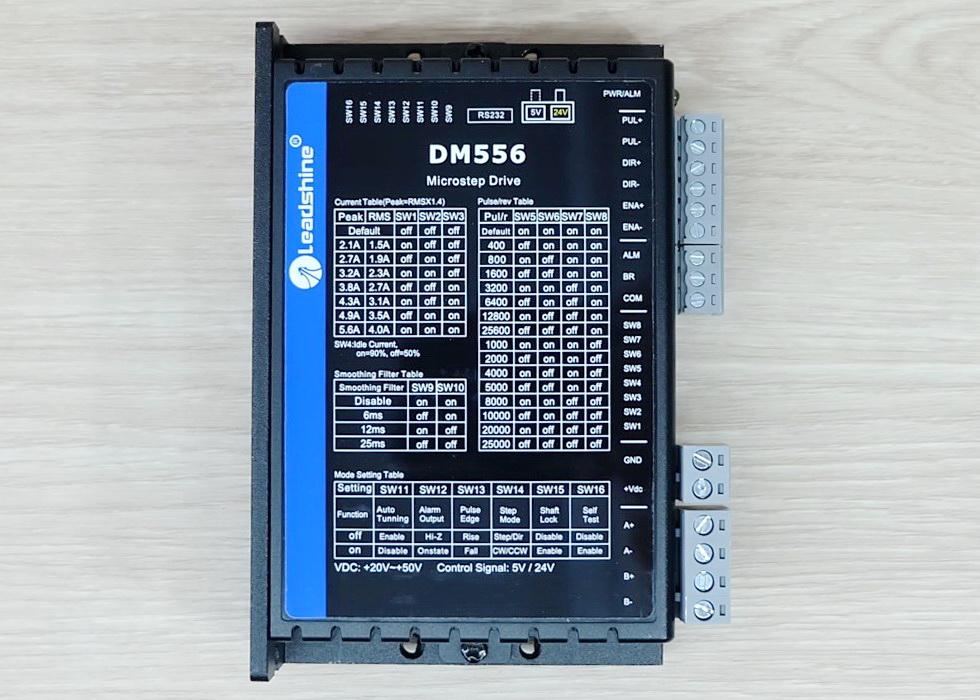 DM556 V3.0 (Leadshine) Microstep Driver Peak 5.6A, 20-50 VDC 2-phase (New)