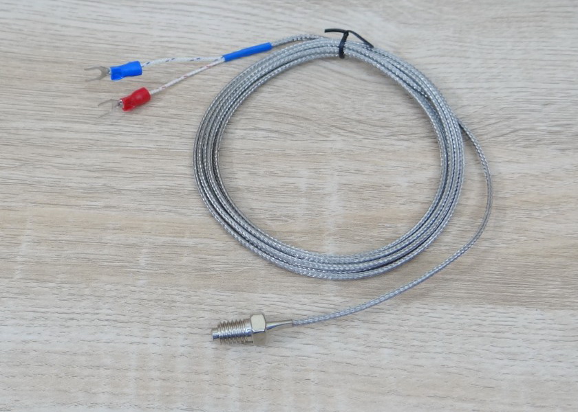2M Cable หัวเกลียว 8mm K Type Thermocouple 0-400C Sensor Probe