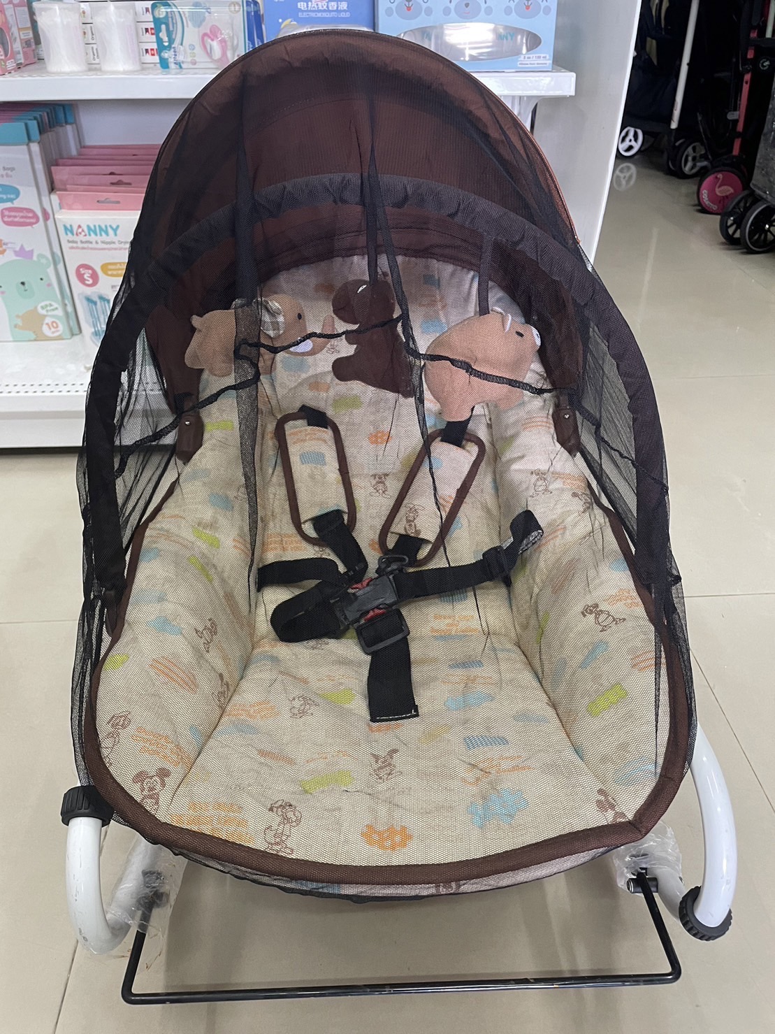 Happy baby เปลโยก เปลเด็ก เปลโยกเด็ก ขนาดใหญ่ Happy baby 0-3ขวบ เอน นอน นั่งได้ มีมุ้ง(มือสองญี่ปุ่น)