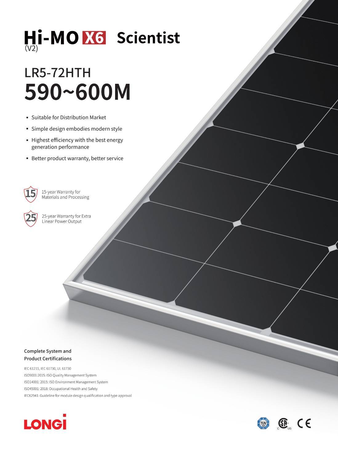 Solar Cell 590W LONGI SCIENTIST Tie1 Mono Half Cell 30MM.