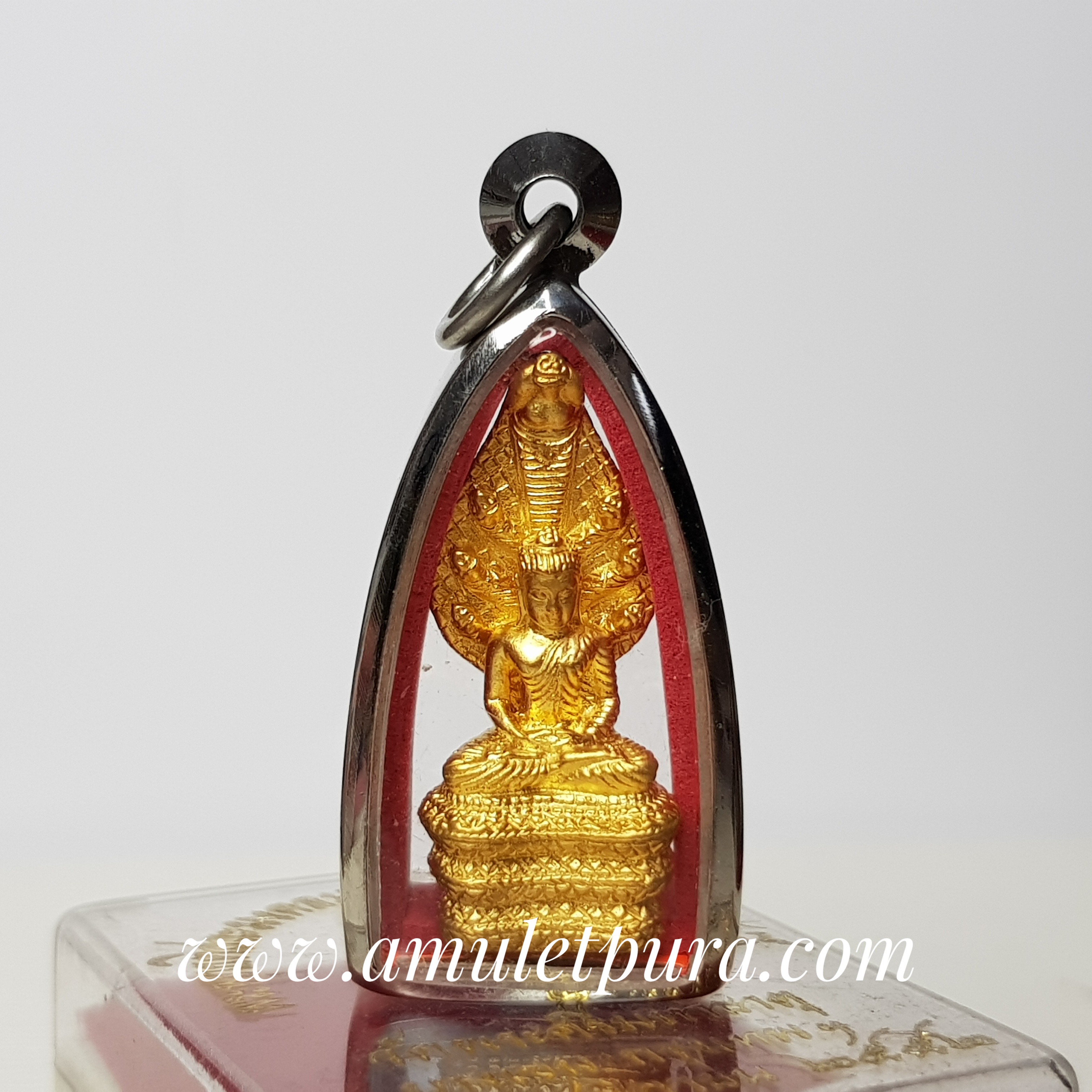 พระพุทธติสสะมงคลมุจลินท์ แผ่นดินสุขสันต์ ปี52 พระเทพวราลังการ วัดพระศรีมหาธาตุฯ บางเขน กรุงเทพมหานคร(กรอบสแตนเลส)