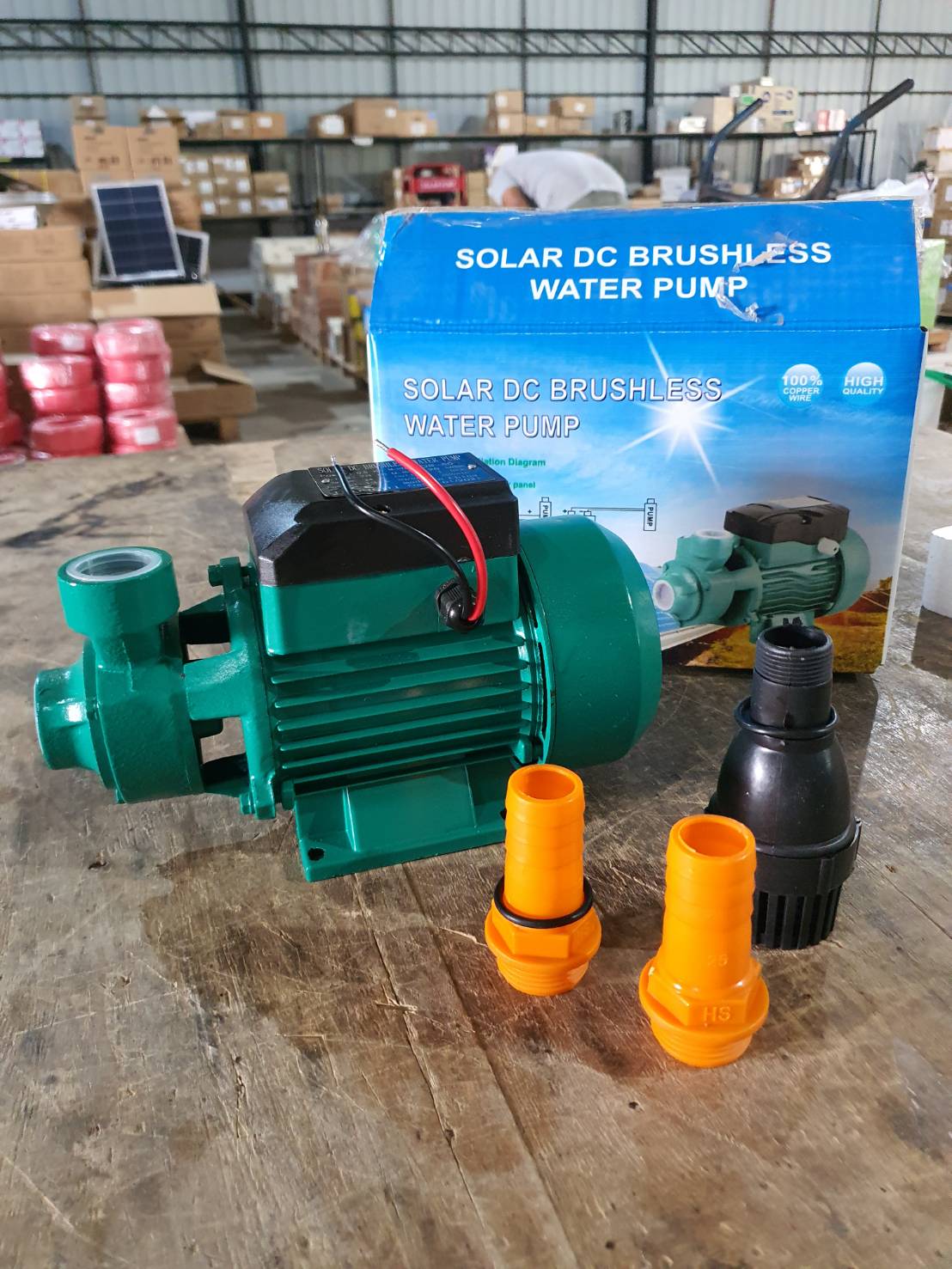 ปั้มน้ำหอยโข่ง 24v 375w ท่อน้ำ 1 นิ้ว