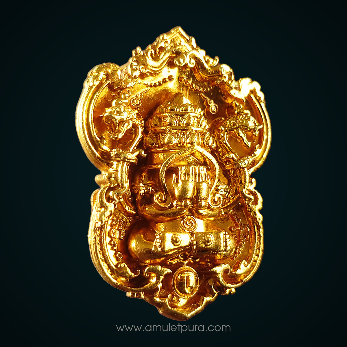 เหรียญหล่อศรีมหาราชพังพกาฬ หลังพระพุทธสิหิงค์ทรงครุฑ เนื้อมหาชนวนทองศรัทธา รุ่นเลื่อนขั้น-เลื่อนฐานะ เงินทองไหลมา ปี63 วัดพระมหาธาตุ จ.นครศรีธรรมราช (ประกอบ 2 ชิ้น บรรจุกริ่ง มีโค้ด หมายเลข 42)