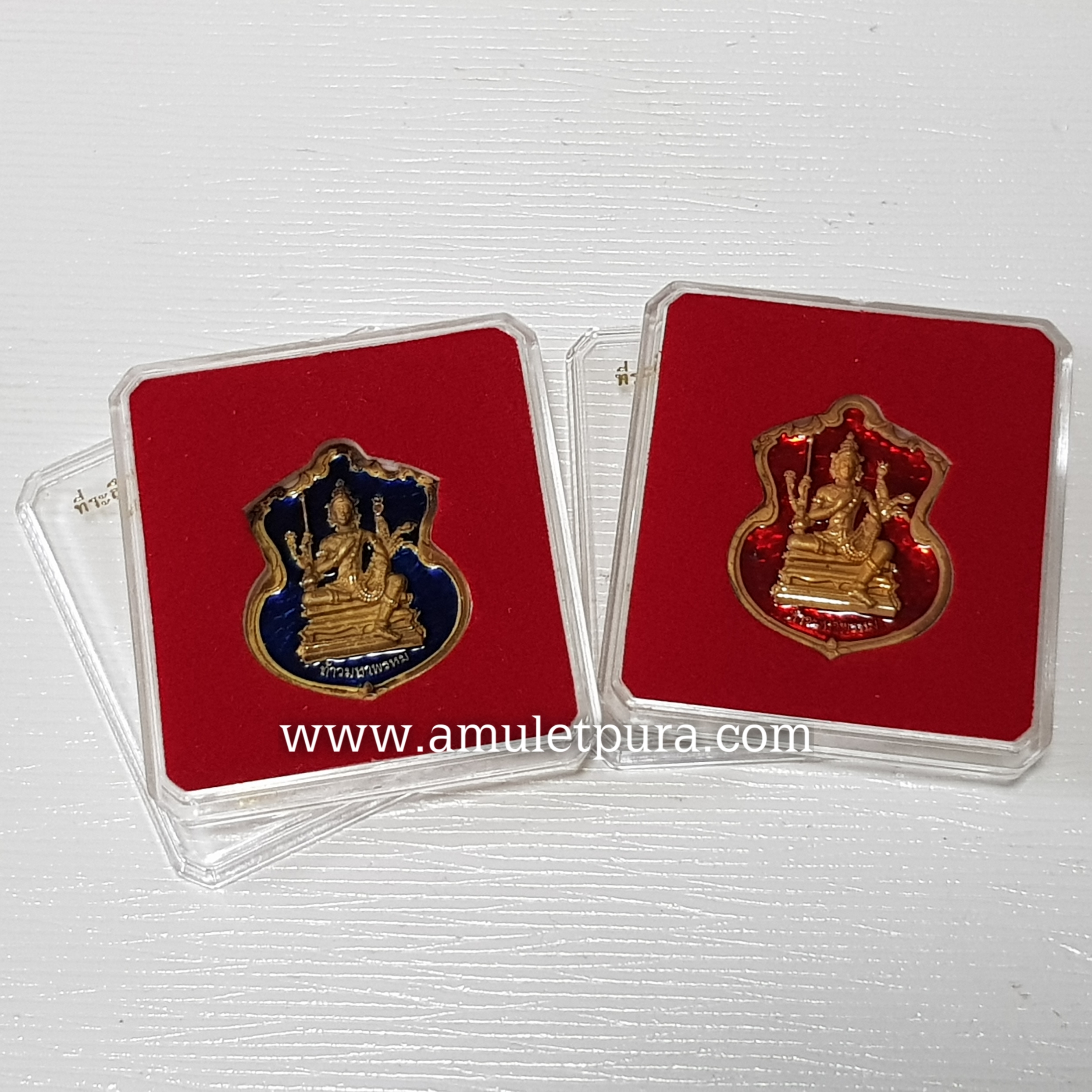 เหรียญพระพรหม(ทองทิพย์ลงยาราชาวดีสีน้ำเงิน)รุ่นพรหมบวร ปี53 วัดบวรนิเวศวิหาร กรุงเทพมหานคร(มีโค้ด หมายเลข258)