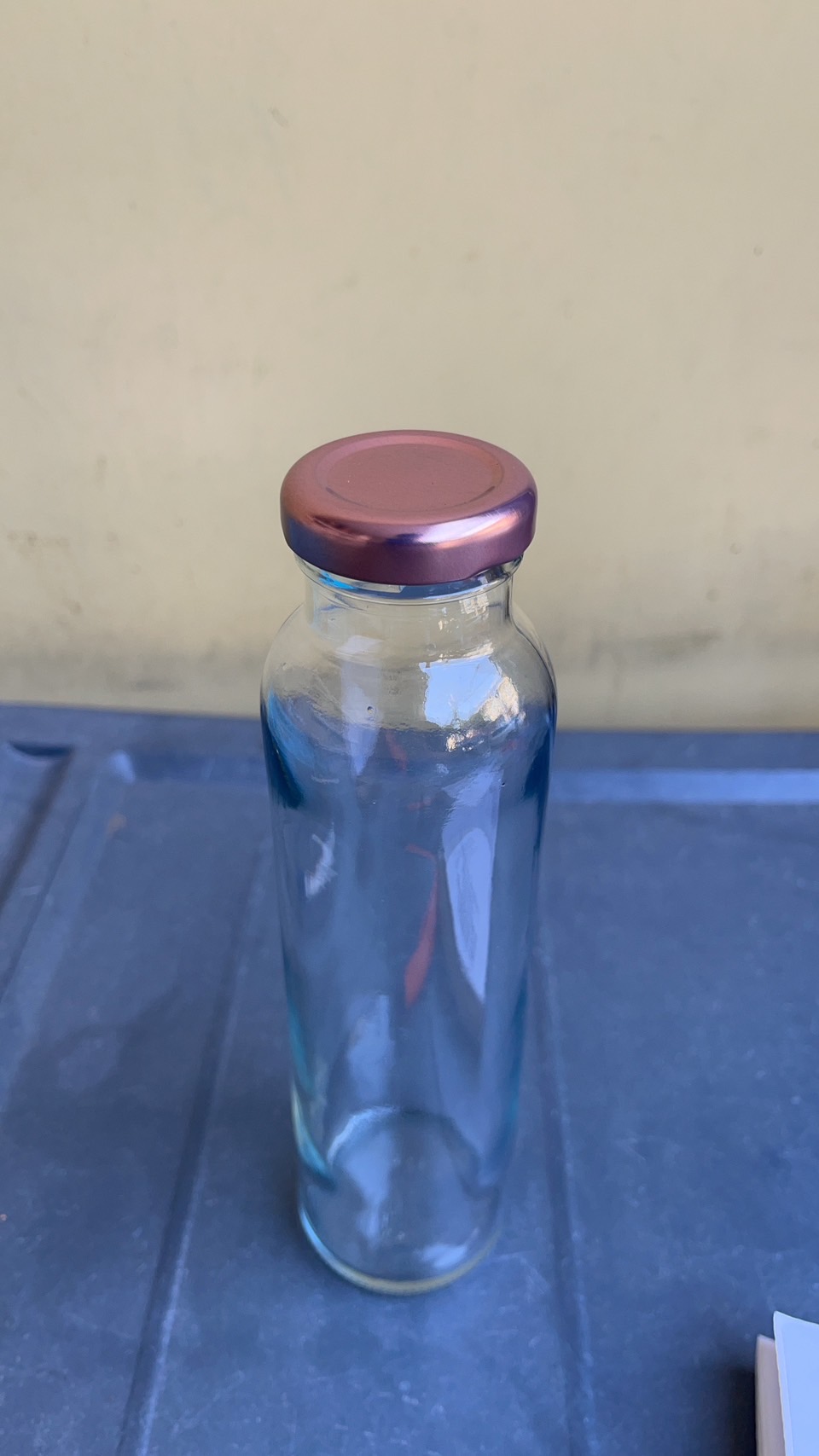 ขวดแก้ว น้ำผลไม้ทรงสูง 300ml ฝาเกลียวล็อคสีม่วงเงา