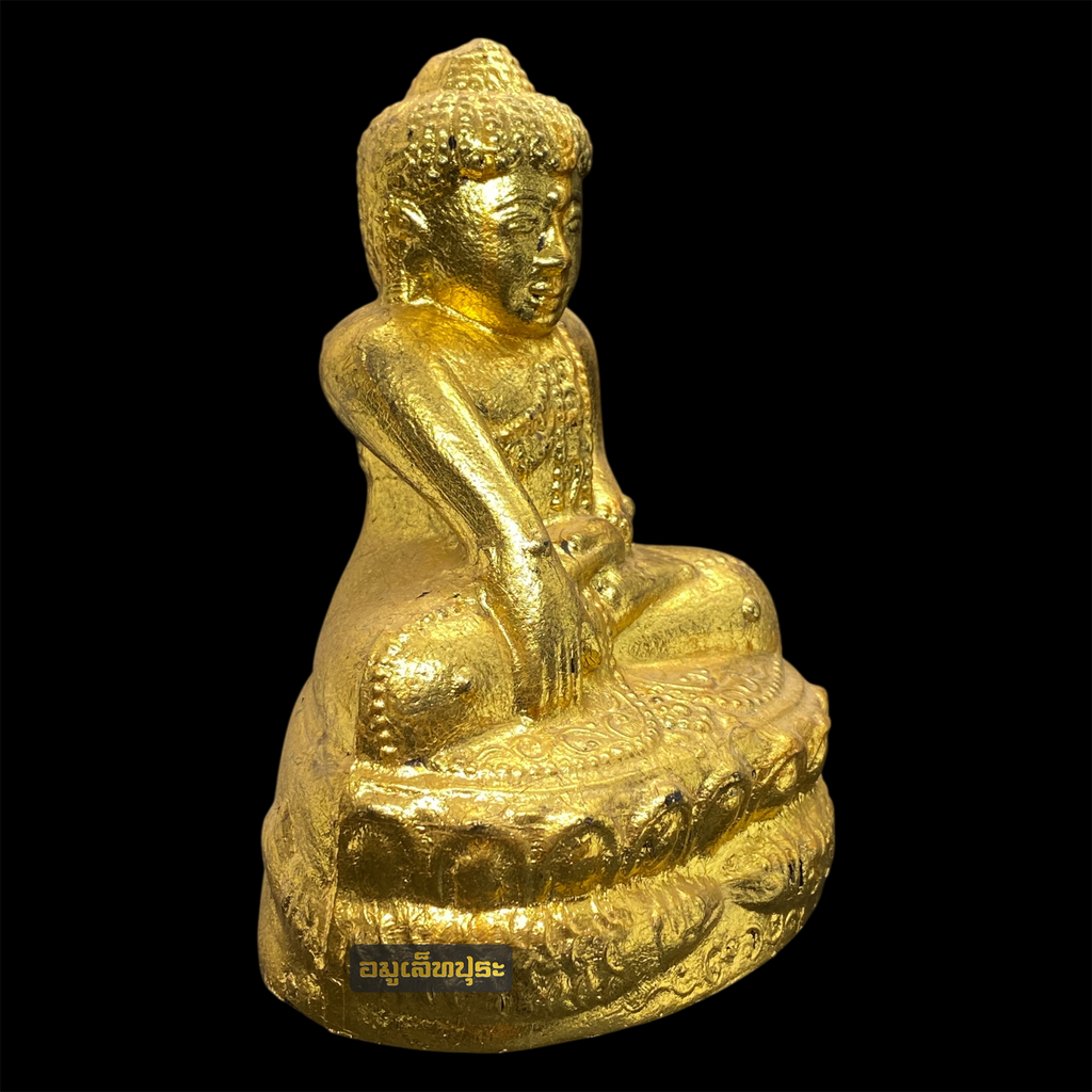 พระบัวเข็มไม้โพธิ์แกะ หน้าตัก 3.5 นิ้ว หลวงพ่ออุตตมะ วัดวังก์วิเวการาม จ.กาญจนบุรี