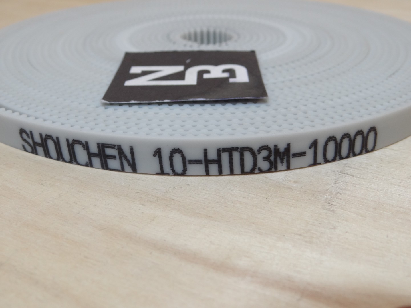 HTD-3M-10mm PU Timing Belt Steel Core สีขาว (สานแถบเส้นเหล็กในสายพาน ราคา/1เมตร)