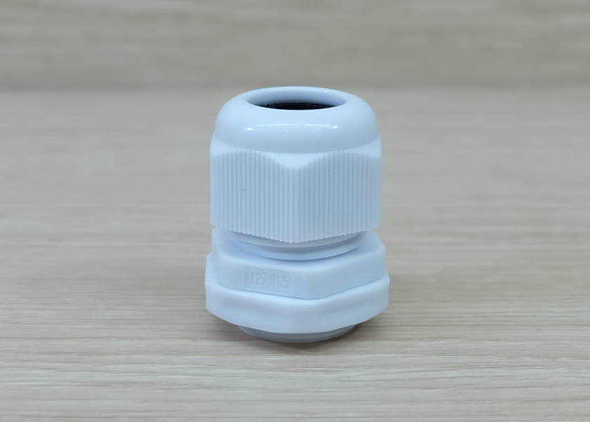 M27 (White) Water-proof Nylon Plastic Cable Gland Connector (แพ็ค 10 ตัว)
