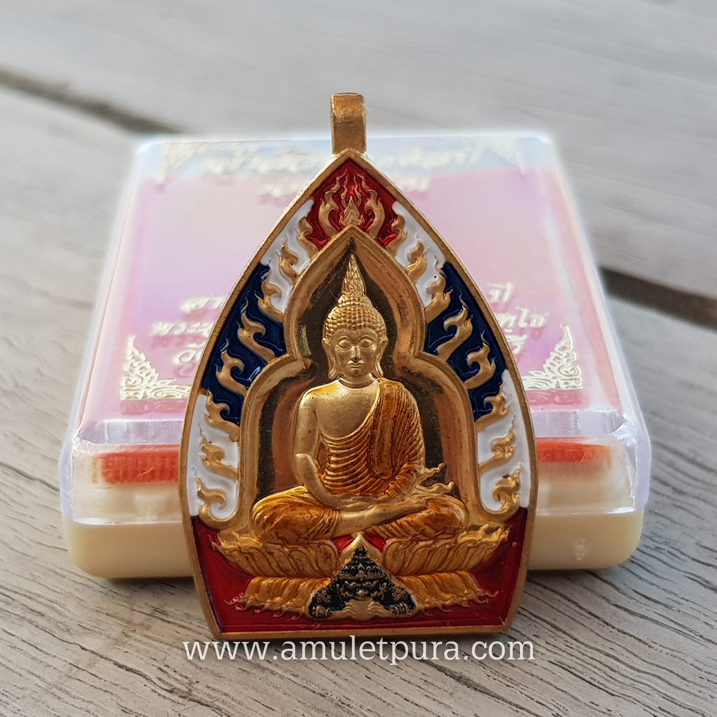 เจ้าสัวพุทธศิลป์( สัตตะโลหะลงยาลายธงชาติ)รุ่นรวยพันล้าน อายุวัฒนะมงคล75 ปี ปี64 พระอาจารย์สัญญา(คง)วัดกลางบางแก้ว จ.นครปฐม(มีโค้ด หมายเลข343)