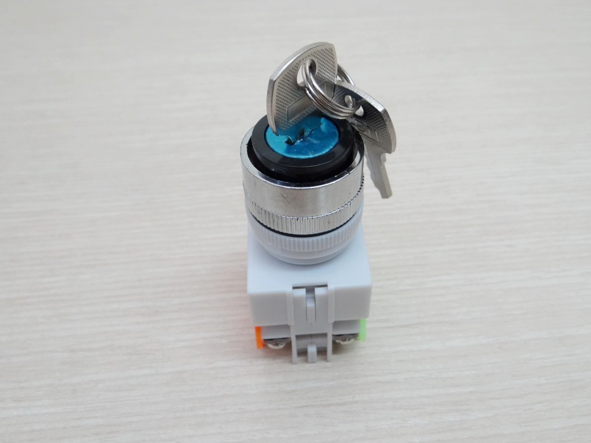 LAY37-11Y2 Rotary Switch + key 2 position 10A Flush 1NO/1NC 22mm (Self-lock)
