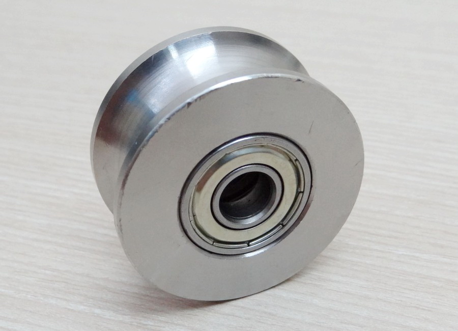 304 stainless steel 16mm U groove type ball bearing roller wheel Bore 10mm