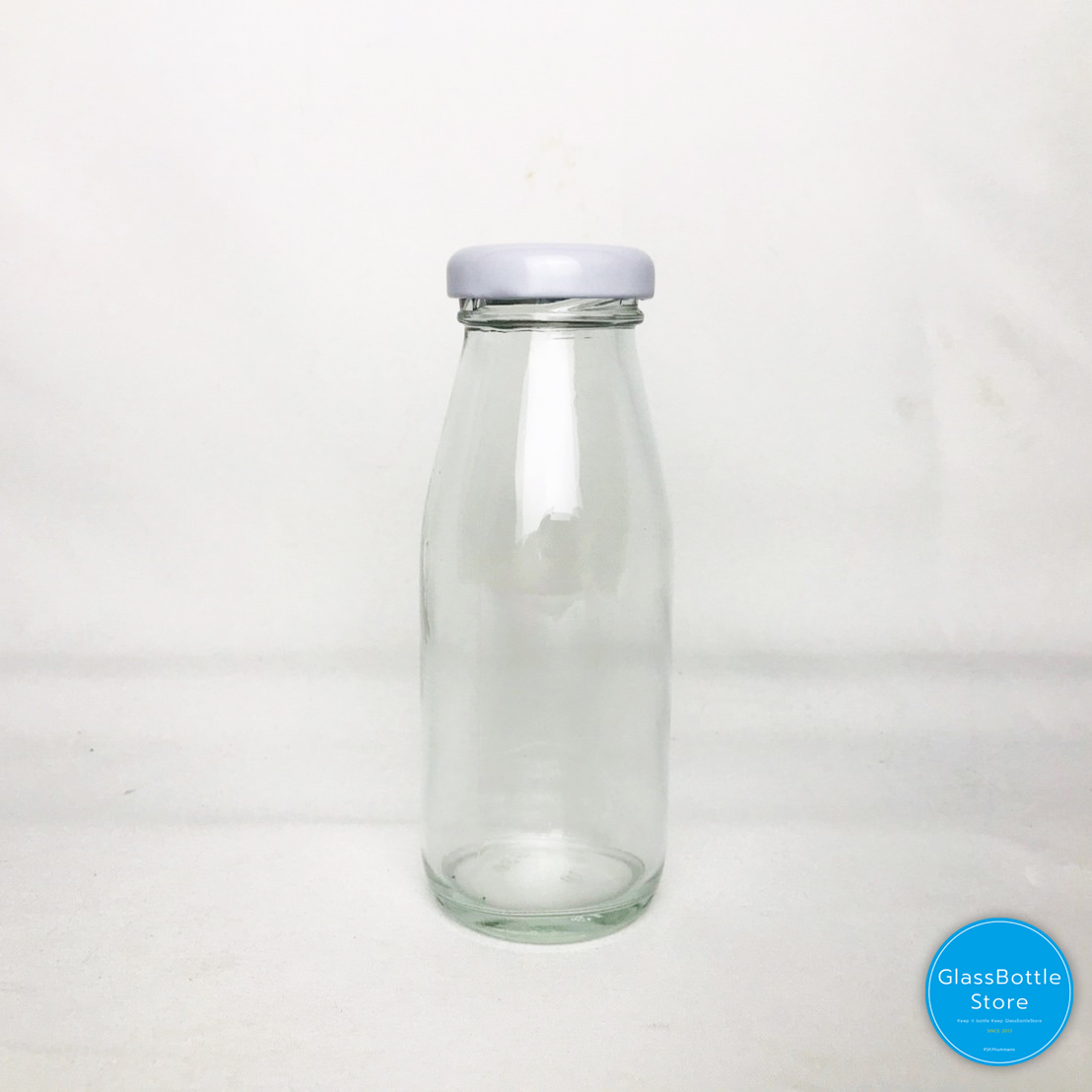 ขวดแก้ว น้ำผลไม้ 180ml ฝาเกลียวล็อคสีขาว