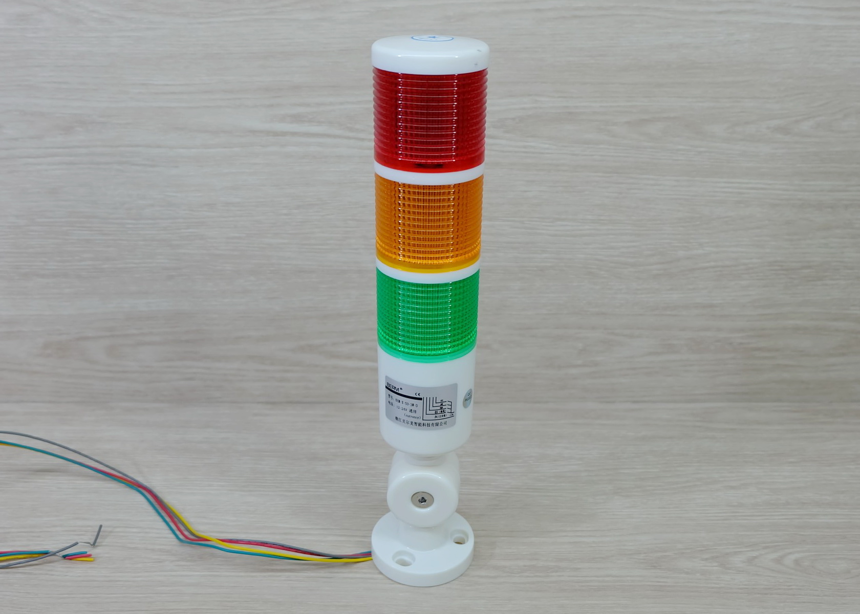 LED 12-24V DC (BEM-X-50-3W-D) Stack Alarm LED Indicator Lamp (Red, Yellow, Green, ไม่มีเสียง กระพริบ)