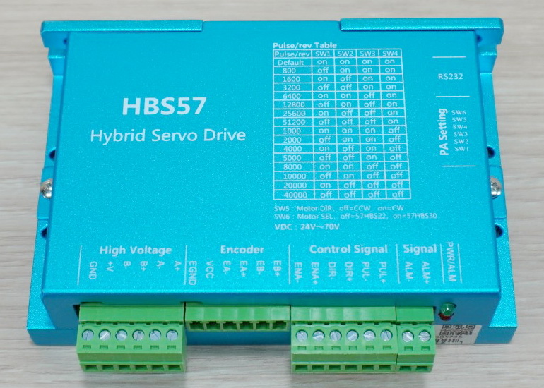 Hybrid Closed-Loop Stepper Motor (Nema23) 57HBS23 แรงบิด 2.3N.m 4A Shaft 8mm + HBS57 Driver