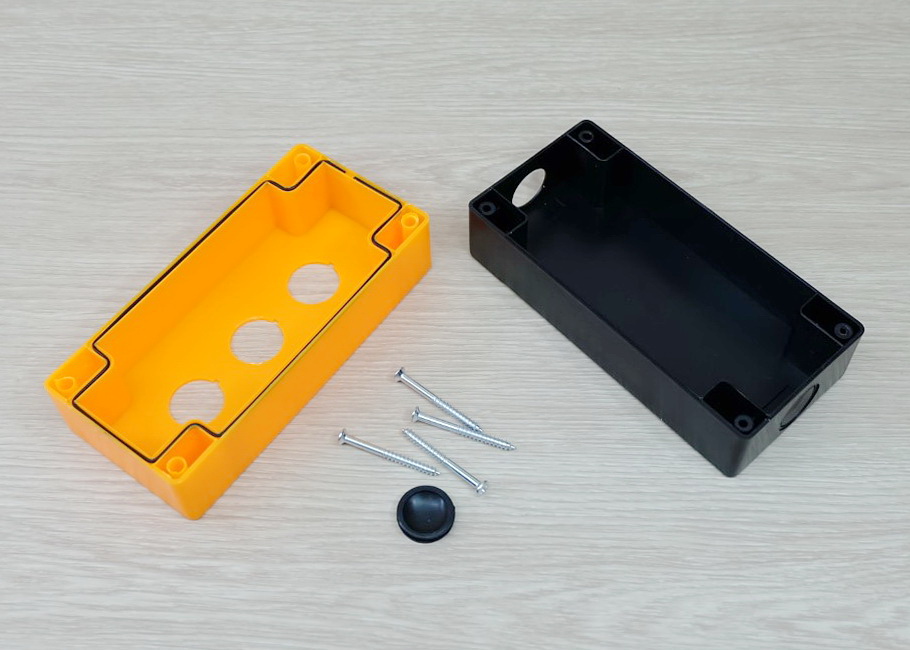 BX3 (Yellow) waterproof box 3 holes for 22mm mounting hole push button switch
