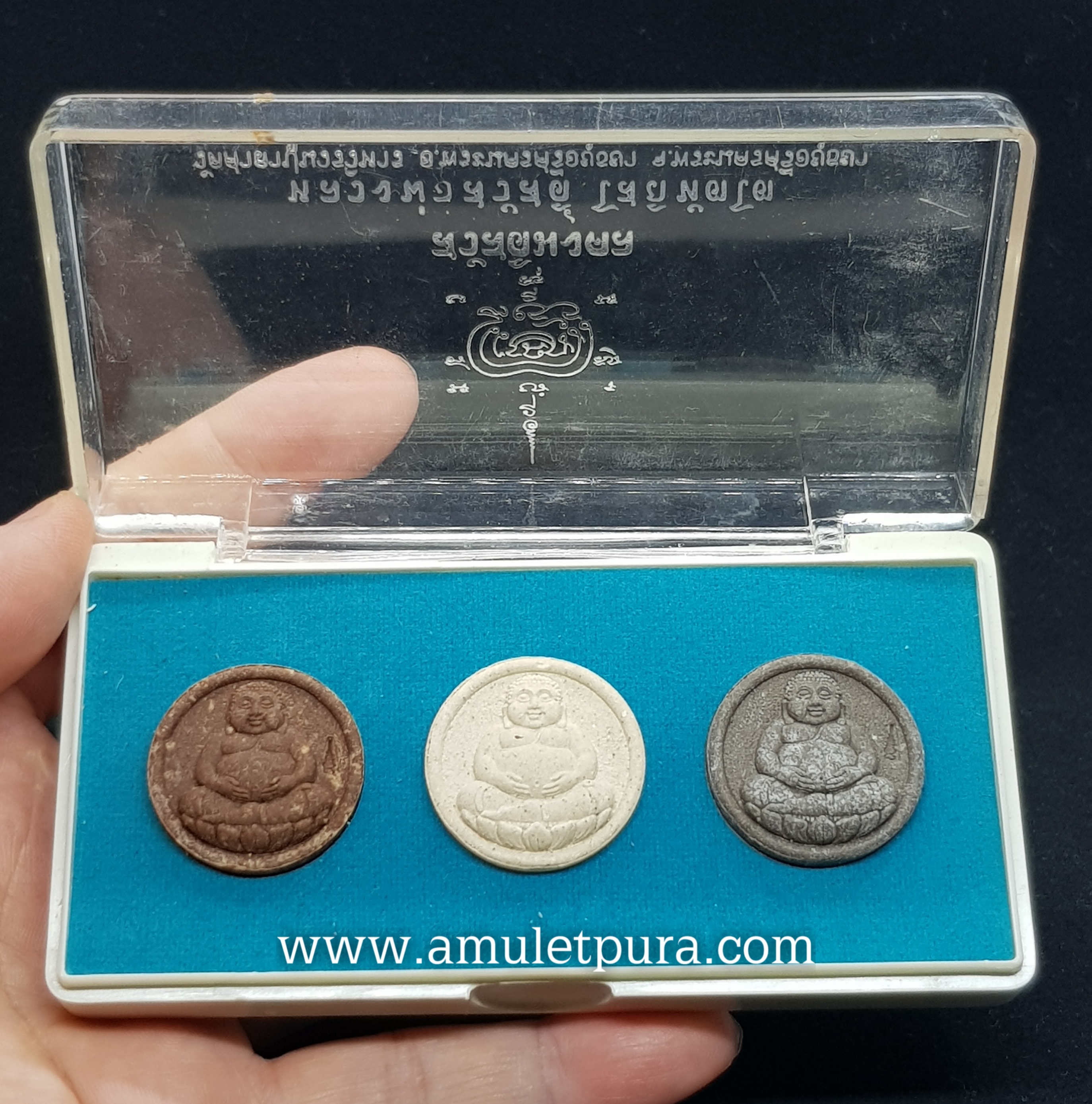 พระสังกัจจายน์ มหาเมตตา(1 ชุดมี 3 องค์ ผงพุทธคุณ,ผงธูป,ชานหมาก)รุ่นสวัสดิมงคล ปี53 หลวงพ่อสวัสดิ์ วัดศาลาปูน พระนครศรีอยุธยา(ตอกโค้ดด้านหน้า)