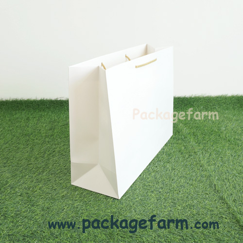 ถุงกระดาษอาร์ตขาว เบอร์ 2 แนวขวาง ขนาด 17"3/4 x 13" x 6"