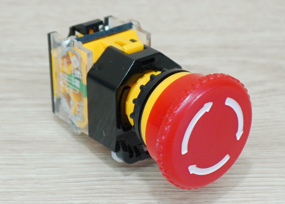 LA38-11ZS (มาร์คลูกศรขาว) Emergency Stop Push Button Switch (1NO/1NC) AC440V(Max) 10A