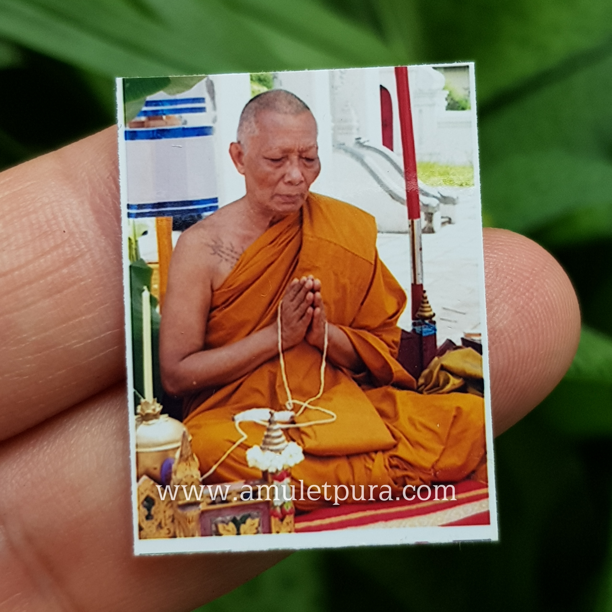 พระนาคปรกใบมะขาม (ทองแดงผิวไฟ) ปี53 หลวงพ่อสาคร วัดหนองกรับ จ.ระยอง (มีโค้ด พร้อมรูปถ่ายหลวงพ่อ ด้านหลังปั้มยันต์ห้าหมึกแดง)