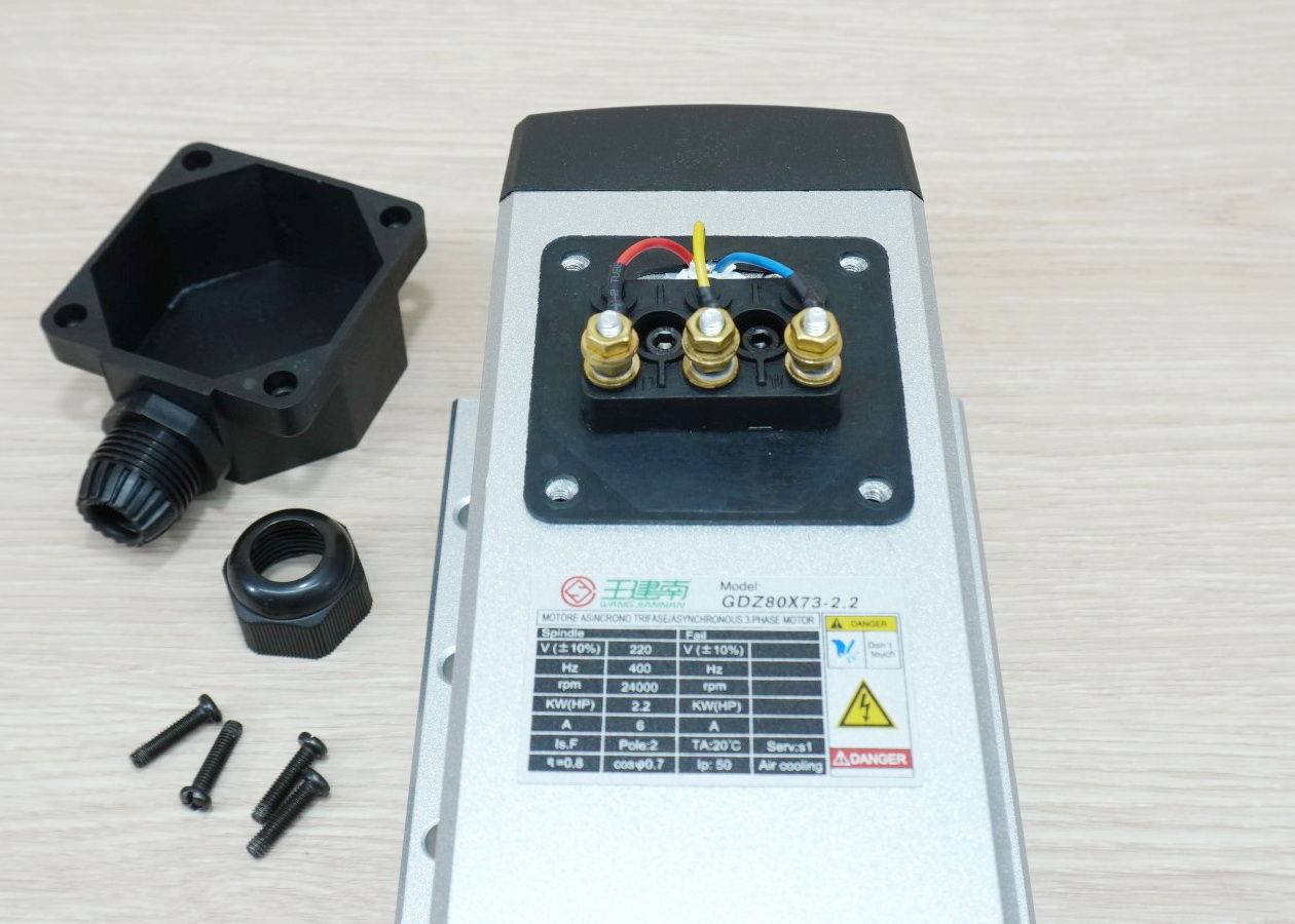 2.2KW 220V ER20 Air Cooled Spindle Motor (GDZ80X73-2.2) Junction Box