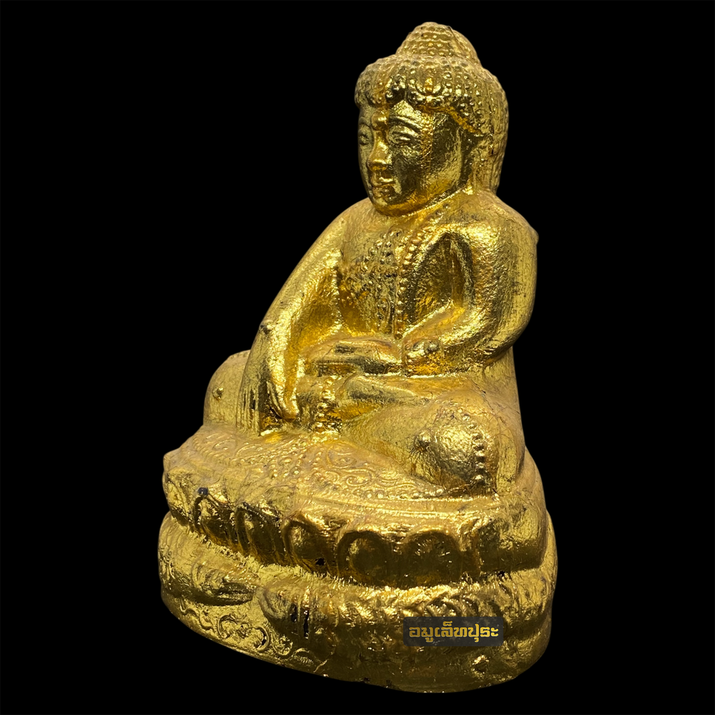 พระบัวเข็มไม้โพธิ์แกะ หน้าตัก 3.5 นิ้ว หลวงพ่ออุตตมะ วัดวังก์วิเวการาม จ.กาญจนบุรี