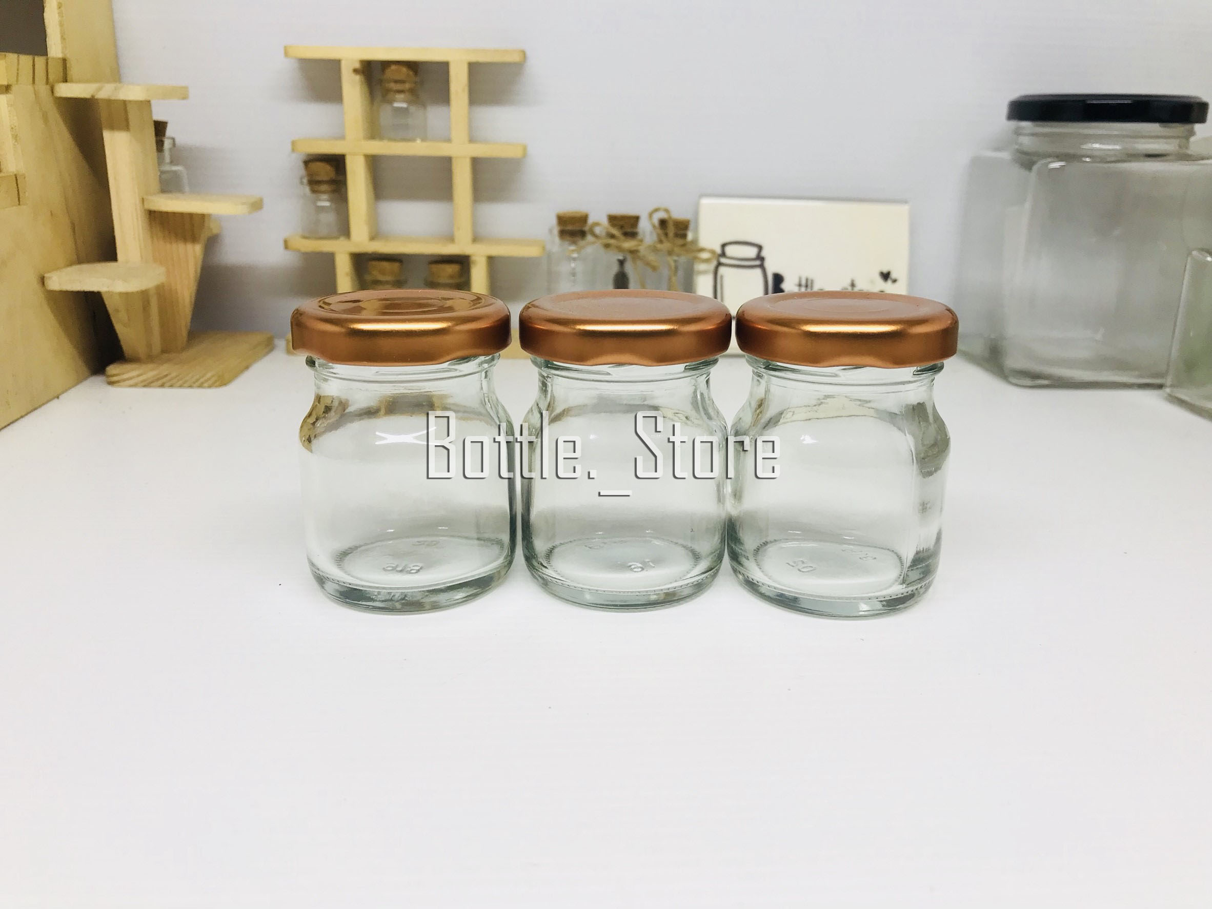 ขวดแก้ว ซุปไก่ 45ml ฝาเกลียวล็อคสีทองแดง