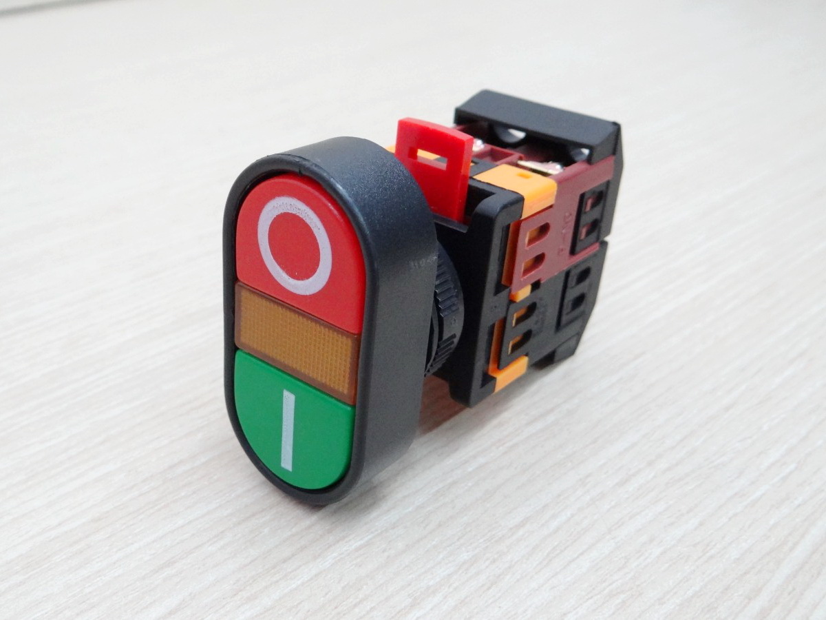 APBB-22N Control Push Button Switch With (220V LED light) Start/Stop 10A/600V (กดติด-ปล่อยดับ)