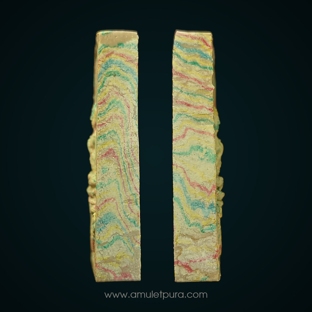 พระสมเด็จพระพุทธเมตตาบารมี ปี48 ปางประจำปีะเมีย เนื้อสายรุ้ง 7 สี ทวีโชค หลังฝังตะกรุดเงิน วัดขนอนใต้ จ.อยุธยา สร้าง 1,999 องค์ พร้อมกล่อง