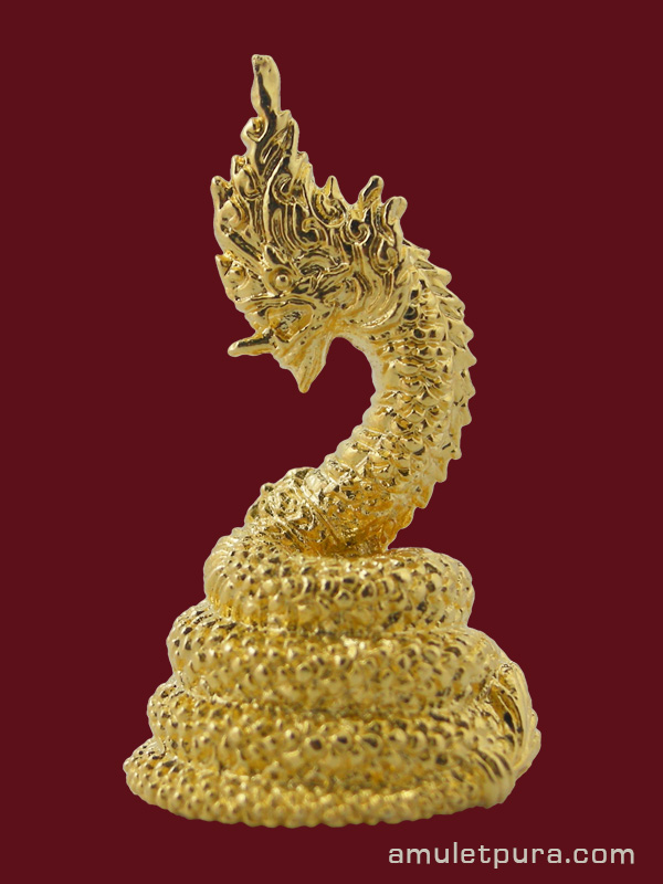 พญานาค รุ่นนาคาโภคทรัพย์ (โลหะชุบทอง) ปี51 วัดบ้านพานพร้าว จ.หนองคาย (ตอกโค้ดใต้ฐาน)