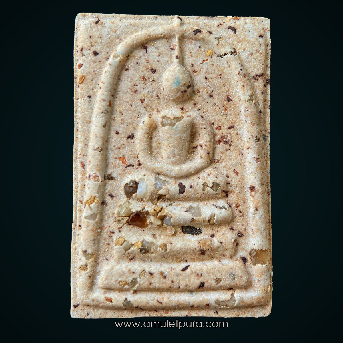 พระสมเด็จบางขุนพรหม รุ่นย้อนยุค ผสมผงเนื้อพระสมเด็จบางขุนพรหมที่ "สมเด็จโต" เสก ชุดไม่แช่น้ำมนต์ (กรรมการ พิมพ์เกศทะลุซุ้ม) ปี47 วัดบางขุนพรหม กรุงเทพฯ (หลังปั้มตรายางวัด กล่องไม้)