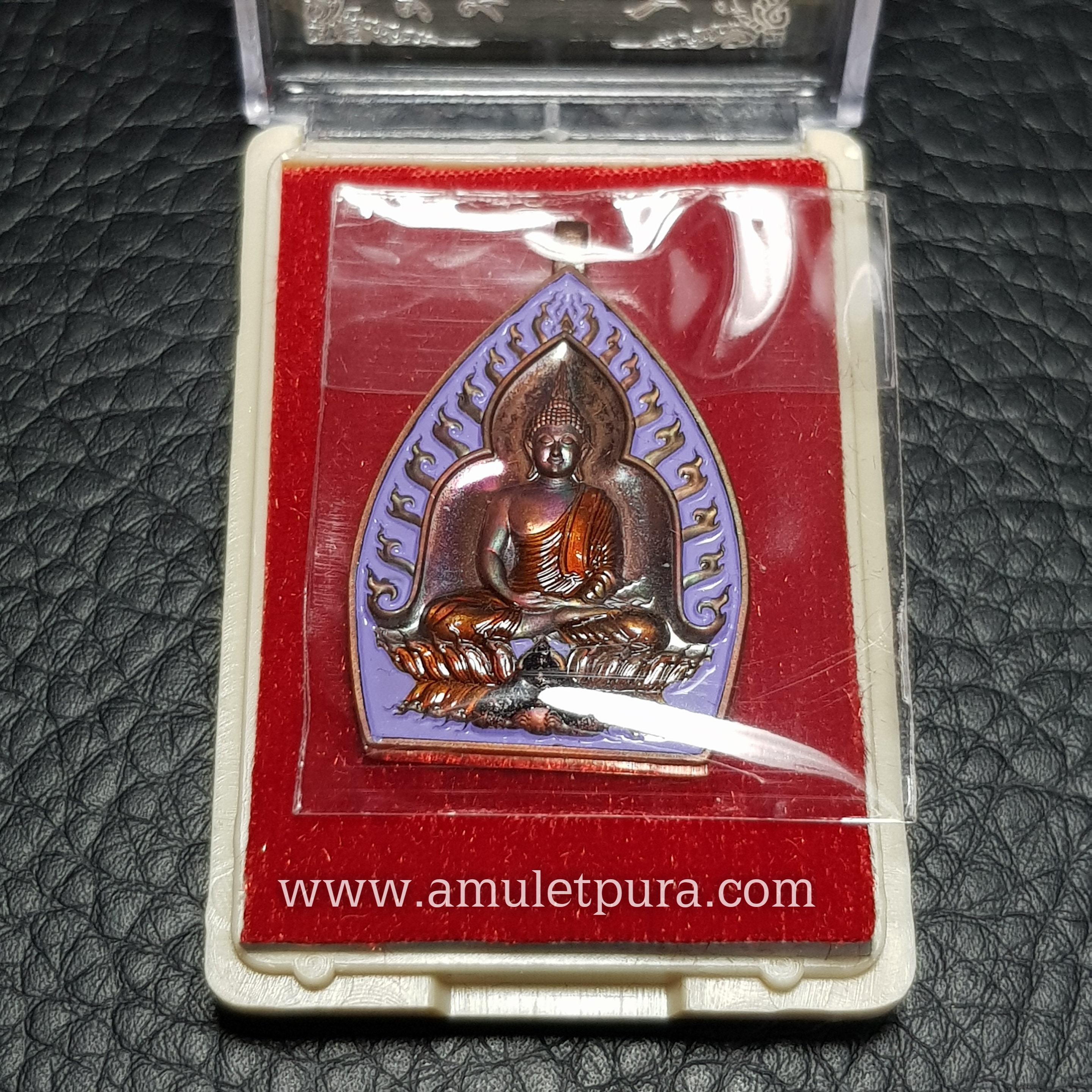 เจ้าสัวพุทธศิลป์(ทองแดงรุ้งลงยาสีม่วง)รุ่นรวยพันล้าน อายุวัฒนะมงคล 75 ปี ปี64 พระอาจารย์สัญญา(คง)วัดกลางบางแก้ว จ.นครปฐม(มีโค้ด หมายเลข126)